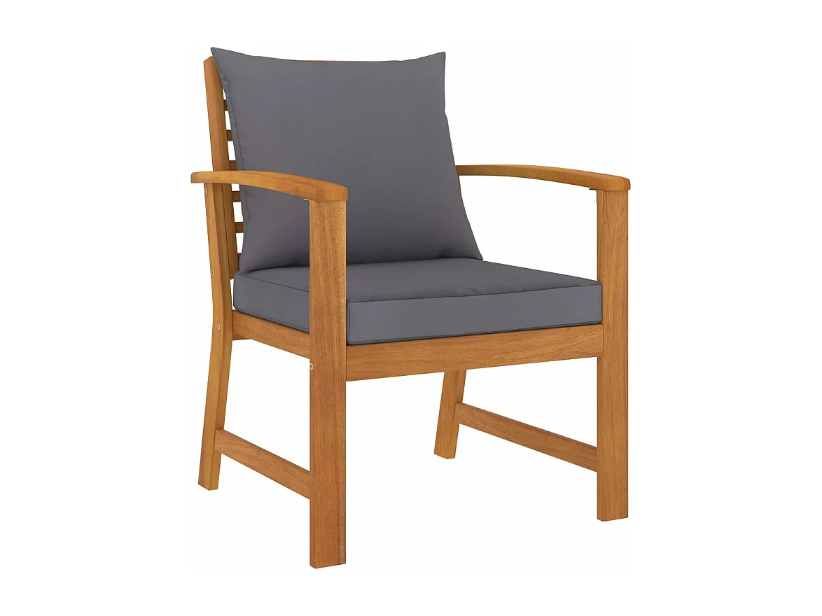 Salon de jardin 5 pcs avec coussin Bois d'acacia solide