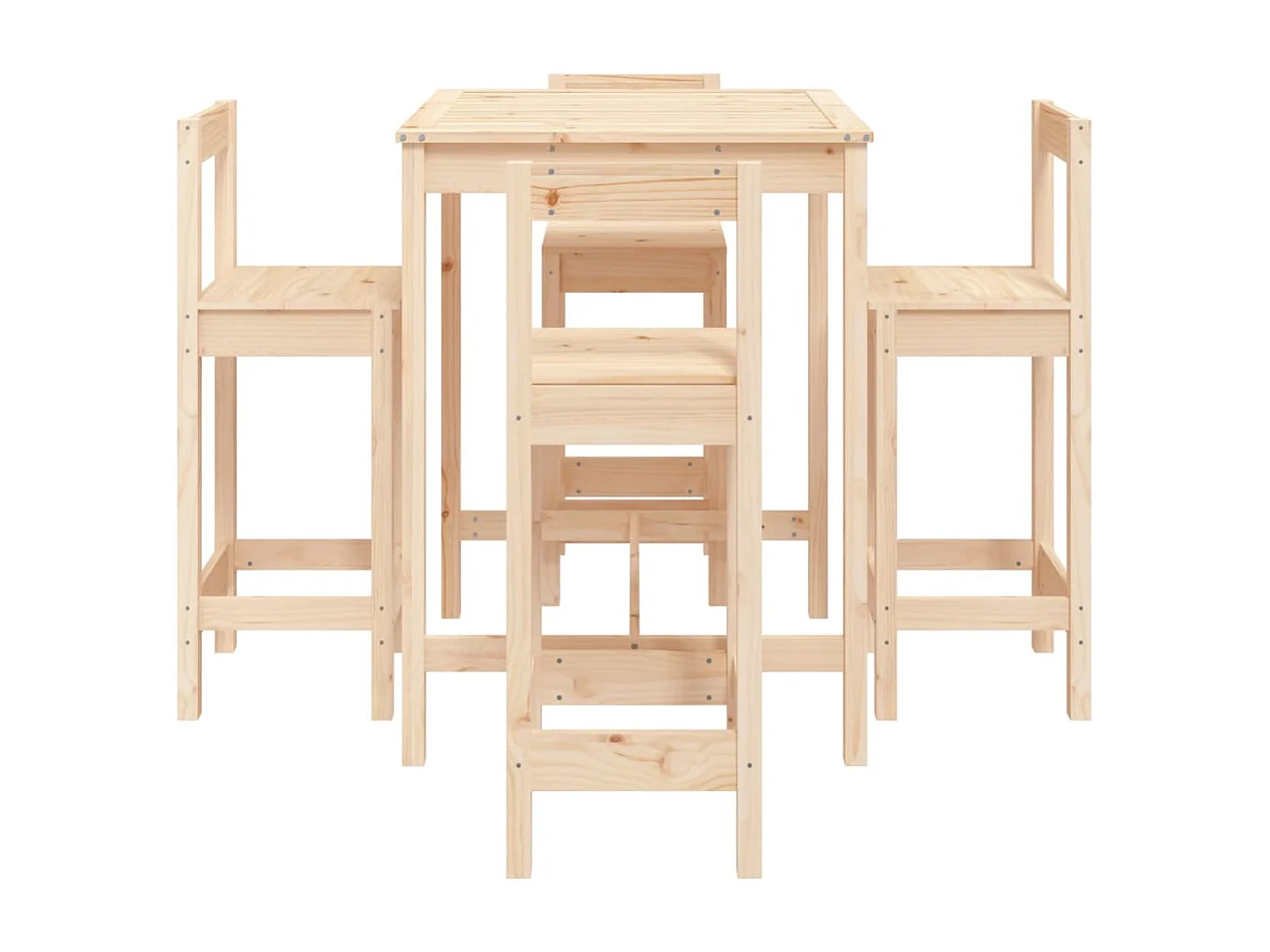 5 pcs conjunto de bar para jardim pinho maciço