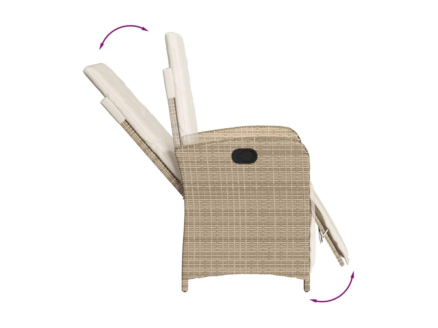 Set da Pranzo da Giardino 5 pz con Cuscini Beige in Polyrattan