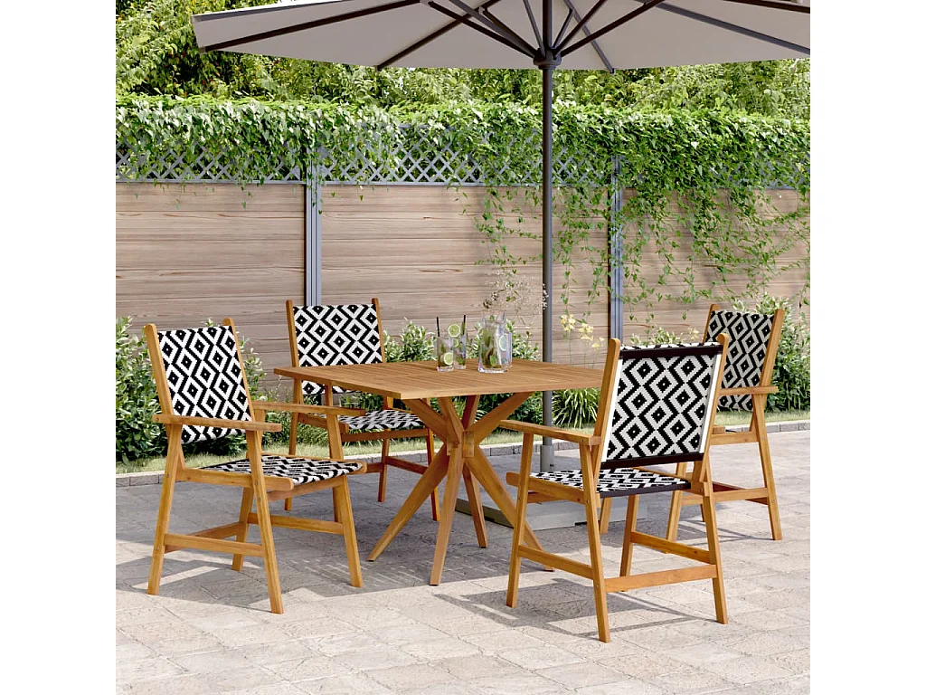 Ensemble à manger de jardin 5 pcs Bois d'acacia solide