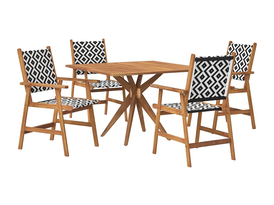 Ensemble à manger de jardin 5 pcs Bois d'acacia solide