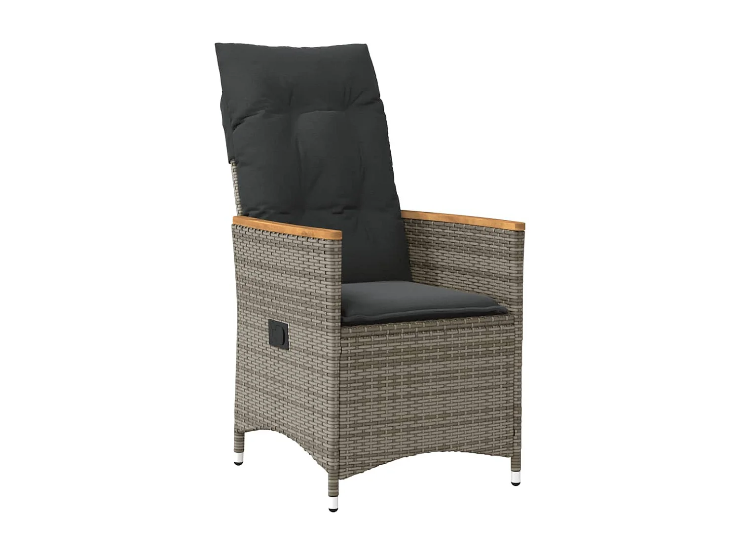 Set comedor de jardín 5 piezas con cojines ratán sintético gris