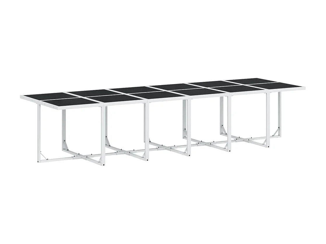 Ensemble à manger de jardin avec coussins 17pcs blanc textilène