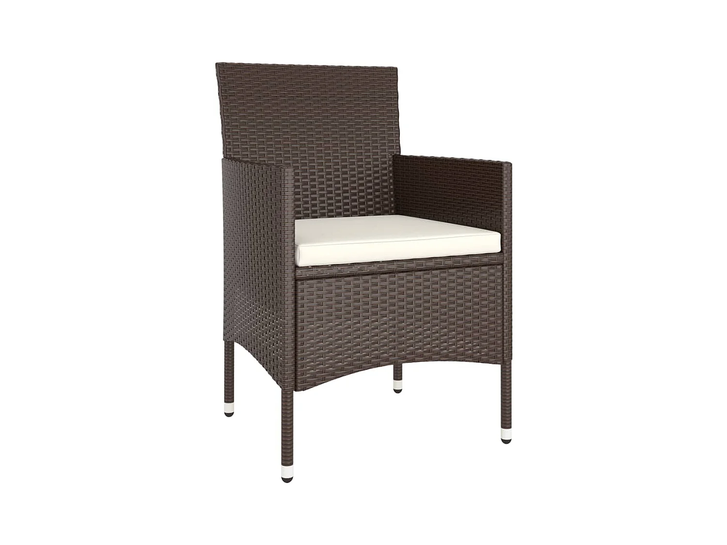 5-tlg. Bistro-Set Poly-Rattan und Hartglas Braun