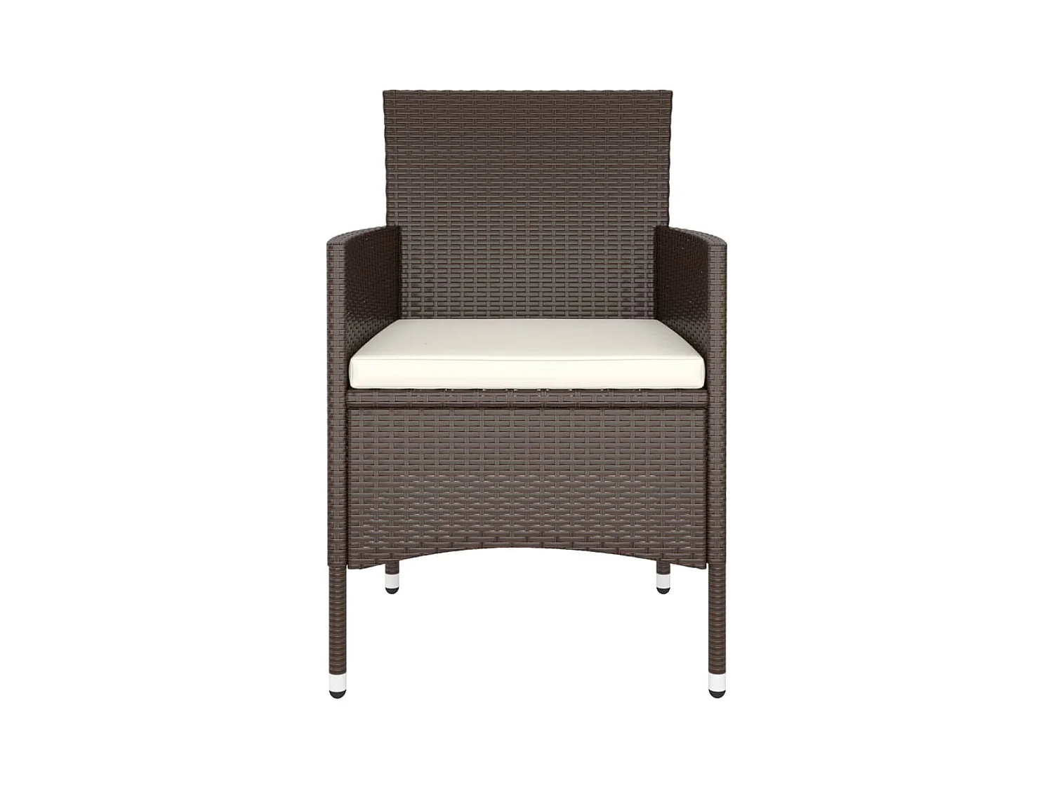 5-tlg. Bistro-Set Poly-Rattan und Hartglas Braun
