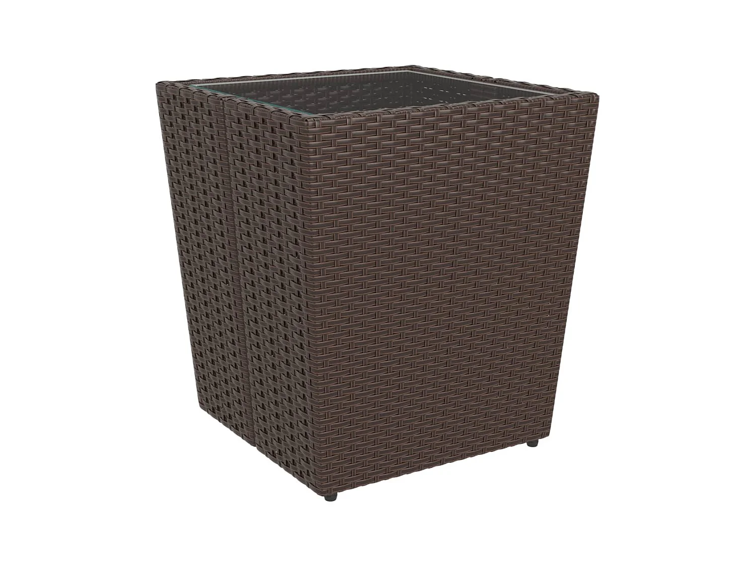 5-tlg. Bistro-Set Poly-Rattan und Hartglas Braun