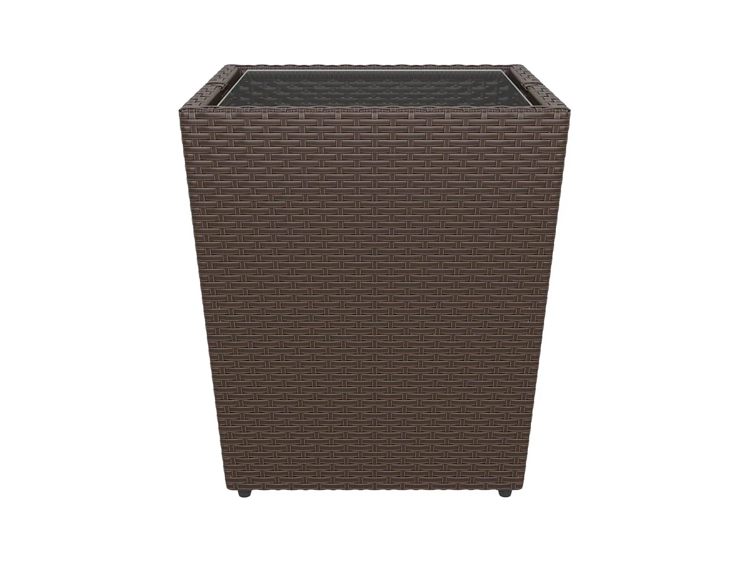 5-tlg. Bistro-Set Poly-Rattan und Hartglas Braun