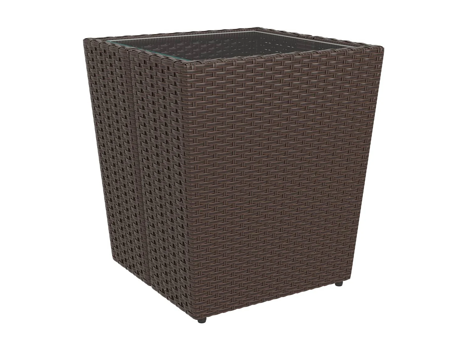 Ensemble de bistro de jardin 5 pcs poly rotin et verre trempé