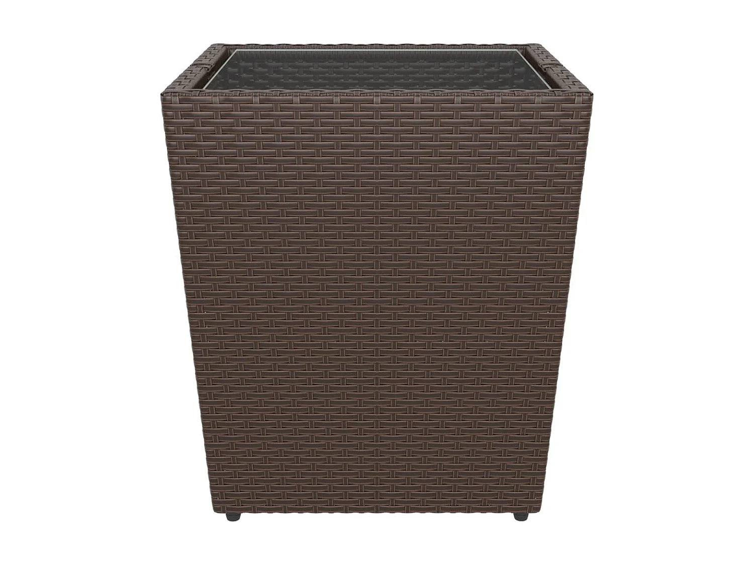 Ensemble de bistro de jardin 5 pcs poly rotin et verre trempé