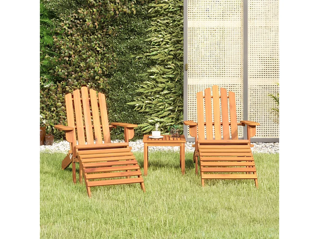 3-tlg. Garten-Lounge-Set Adirondack Massivholz Akazie