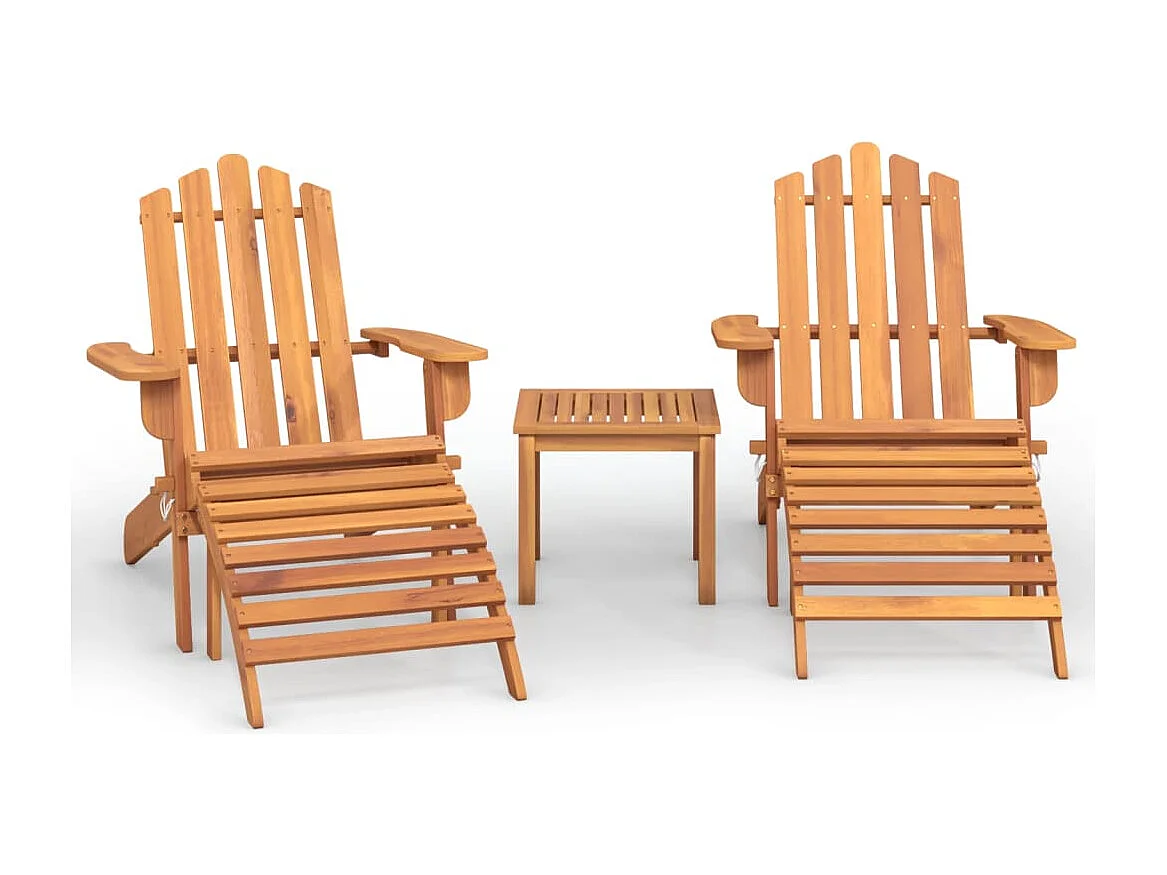 3-tlg. Garten-Lounge-Set Adirondack Massivholz Akazie