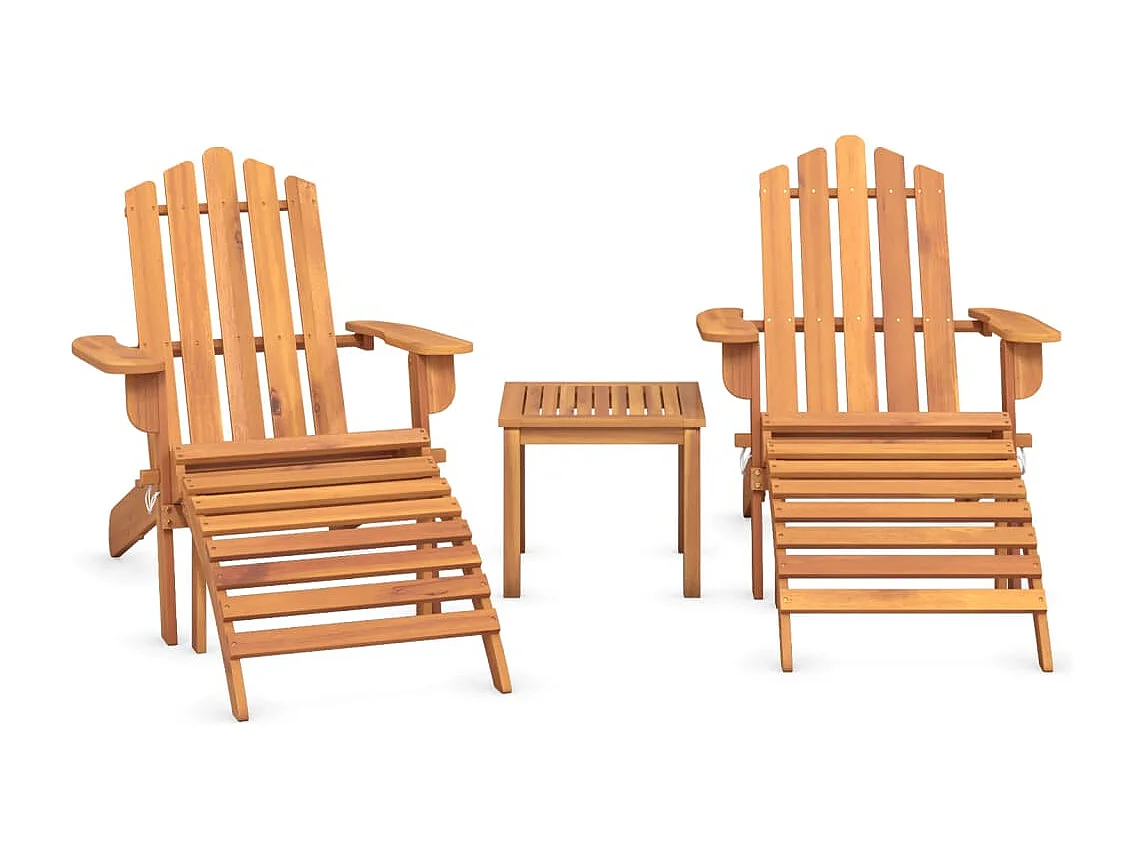 3-tlg. Garten-Lounge-Set Adirondack Massivholz Akazie
