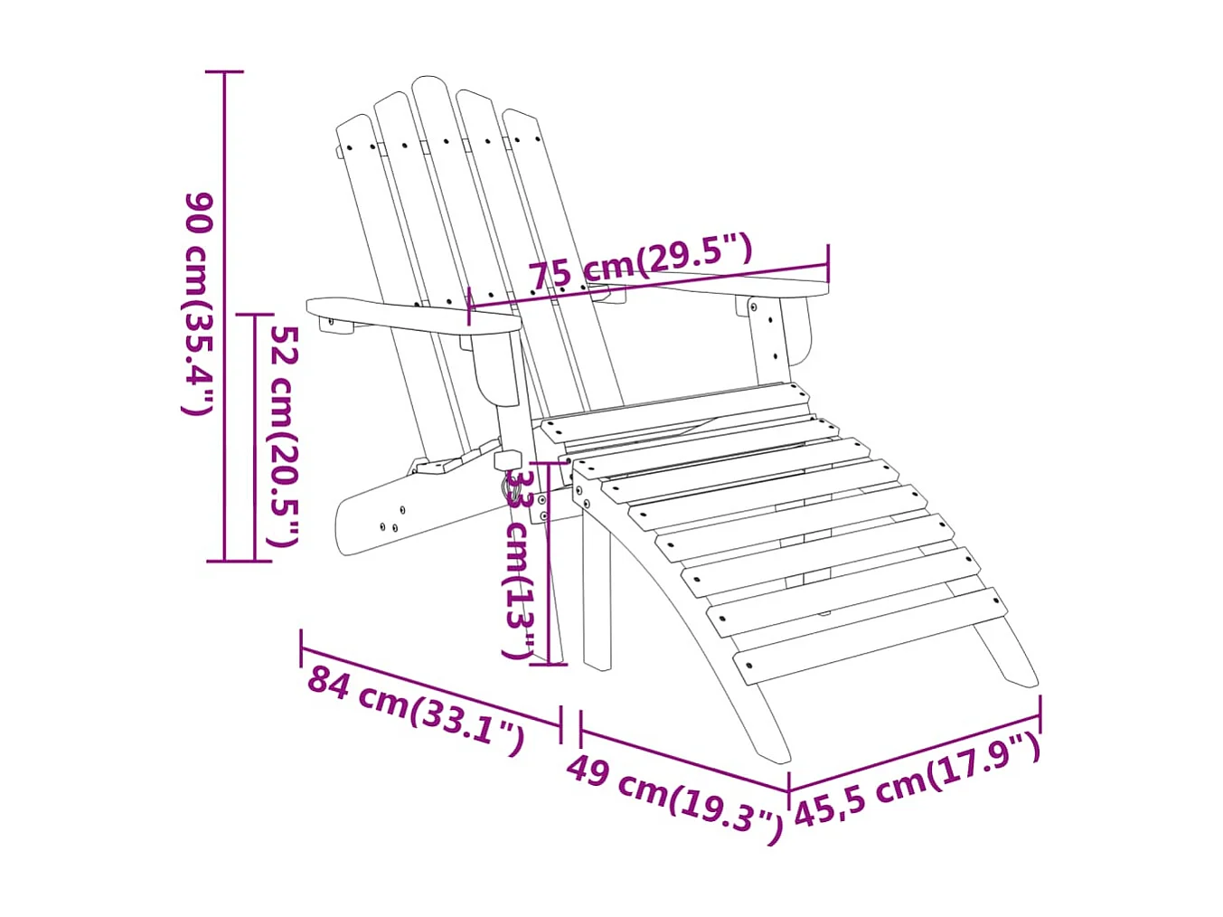 3-tlg. Garten-Lounge-Set Adirondack Massivholz Akazie
