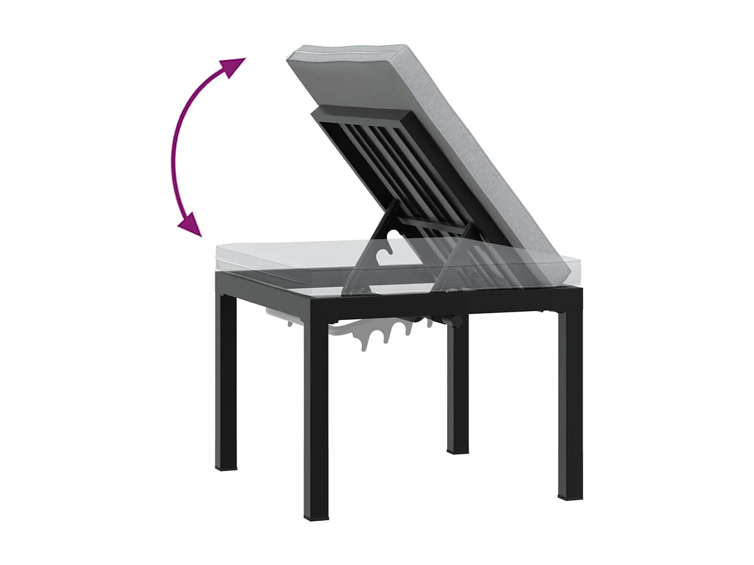 Ensemble de banc de jardin avec coussins 4 pcs noir