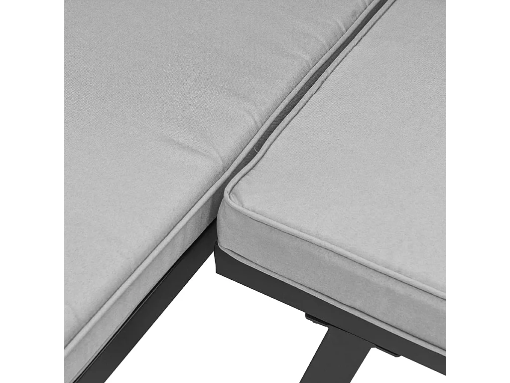 Ensemble de banc de jardin avec coussins 4 pcs noir