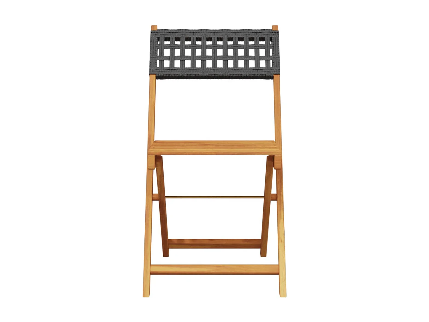 Set da Bistrot 3 pz Nero in Polyrattan e Legno Massello