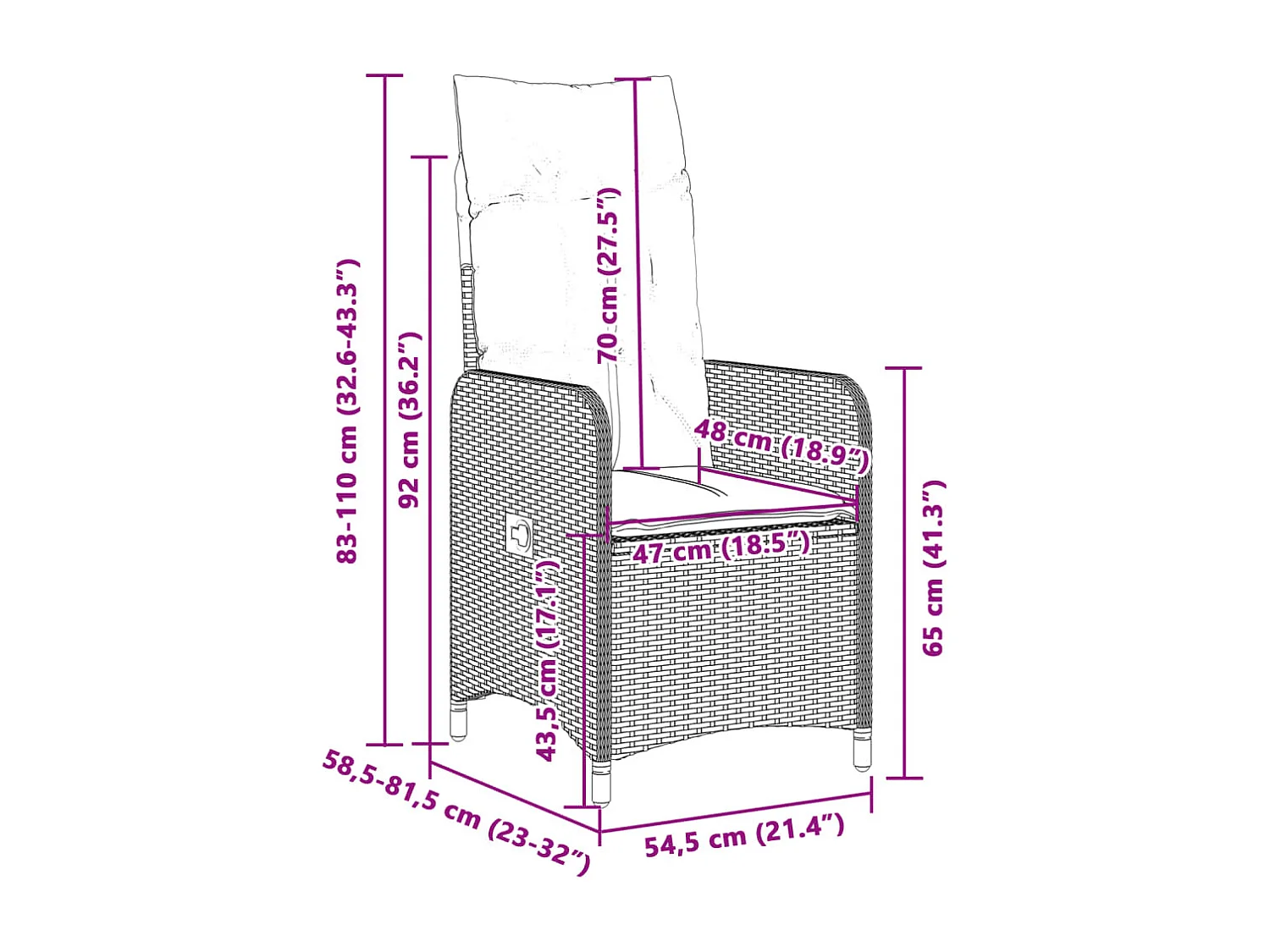 3 pcs conjunto bistrô de jardim c/ almofadões vime PE cinza