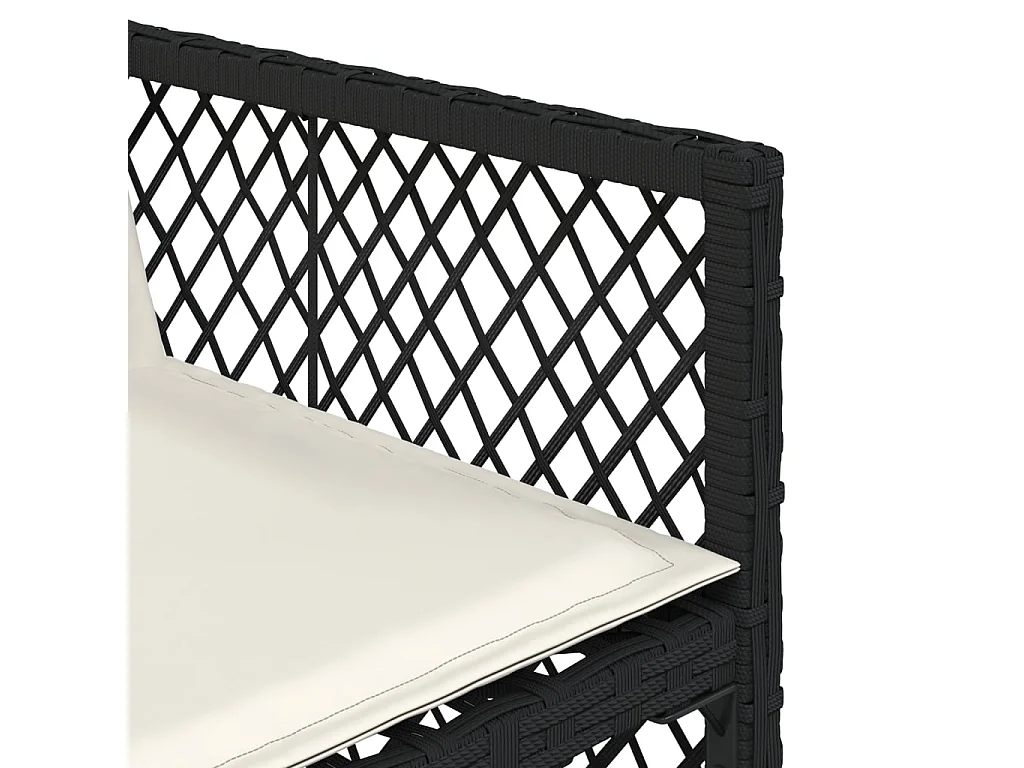 Ensemble à manger de jardin 9pcs coussins noir résine tressée