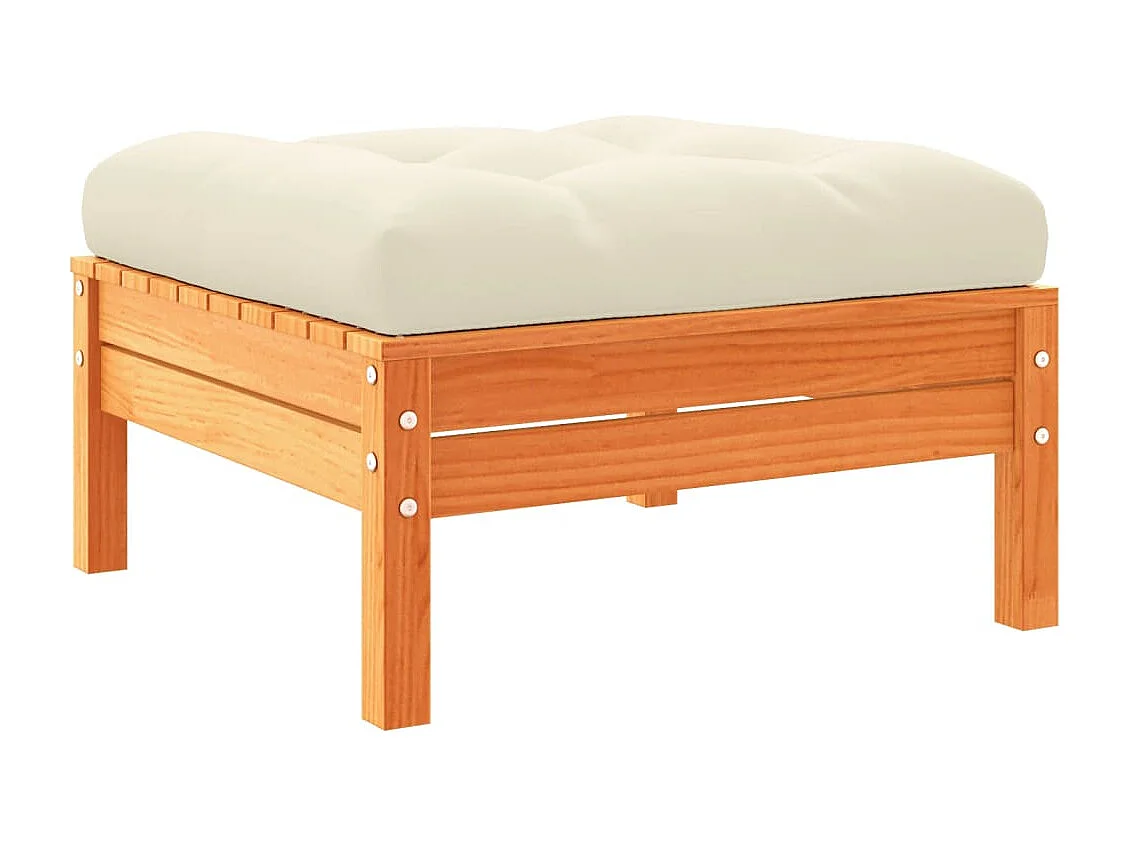 Set Divani Giardino 5pz con Cuscini Marrone Cera Massello Pino