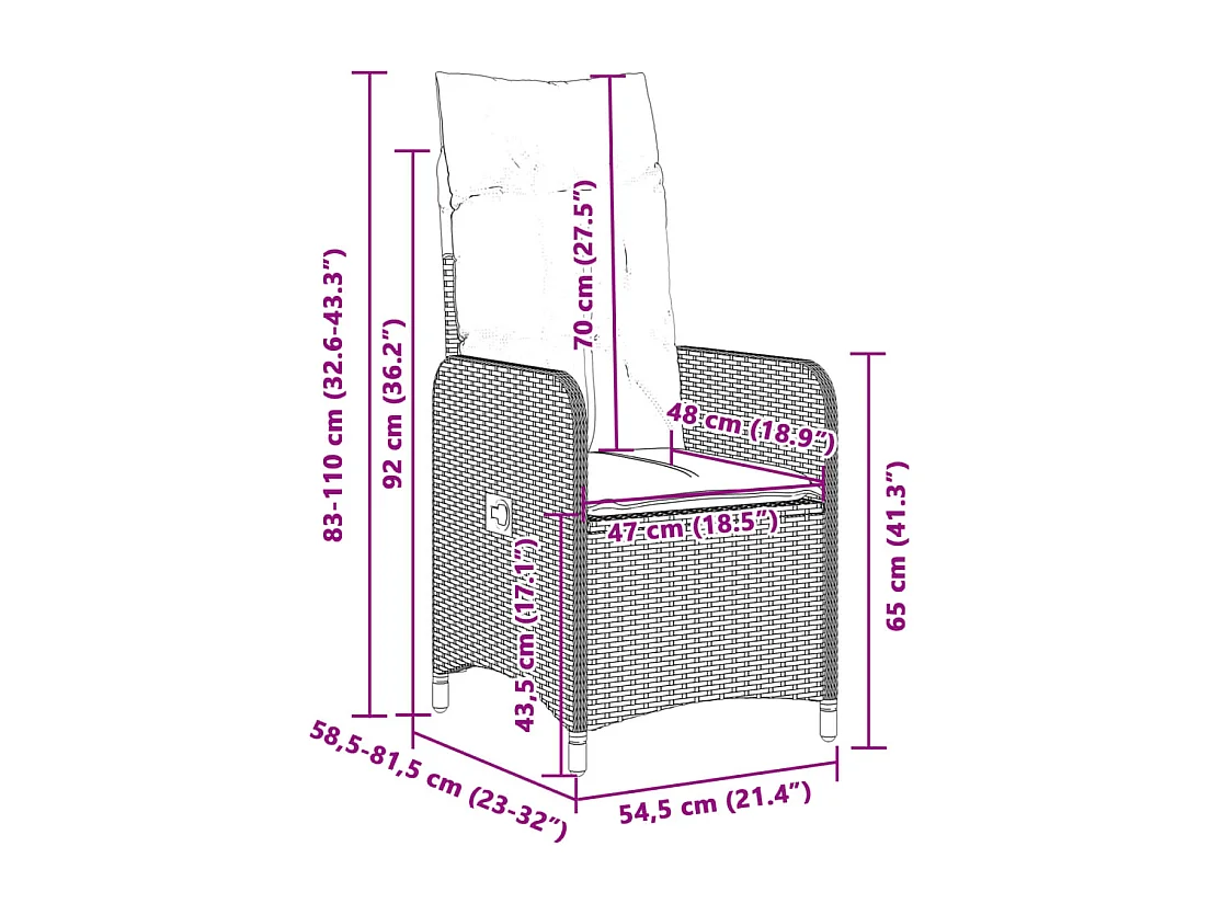 Ensemble de bistro de jardin 9 pcs coussins noir poly rotin