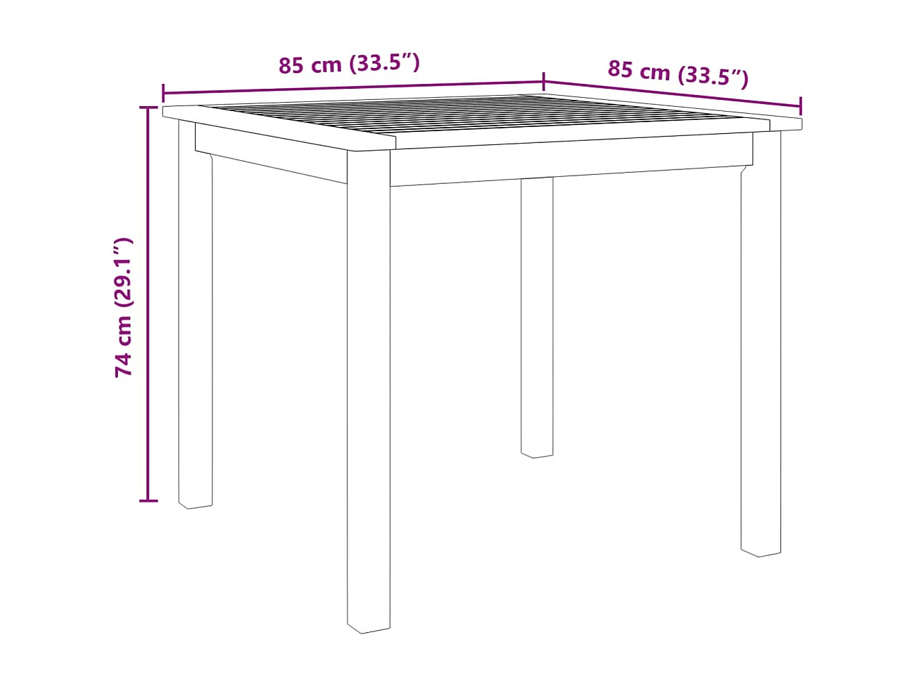 Set da Pranzo per Giardino 5 pz in Legno Massello di Acacia