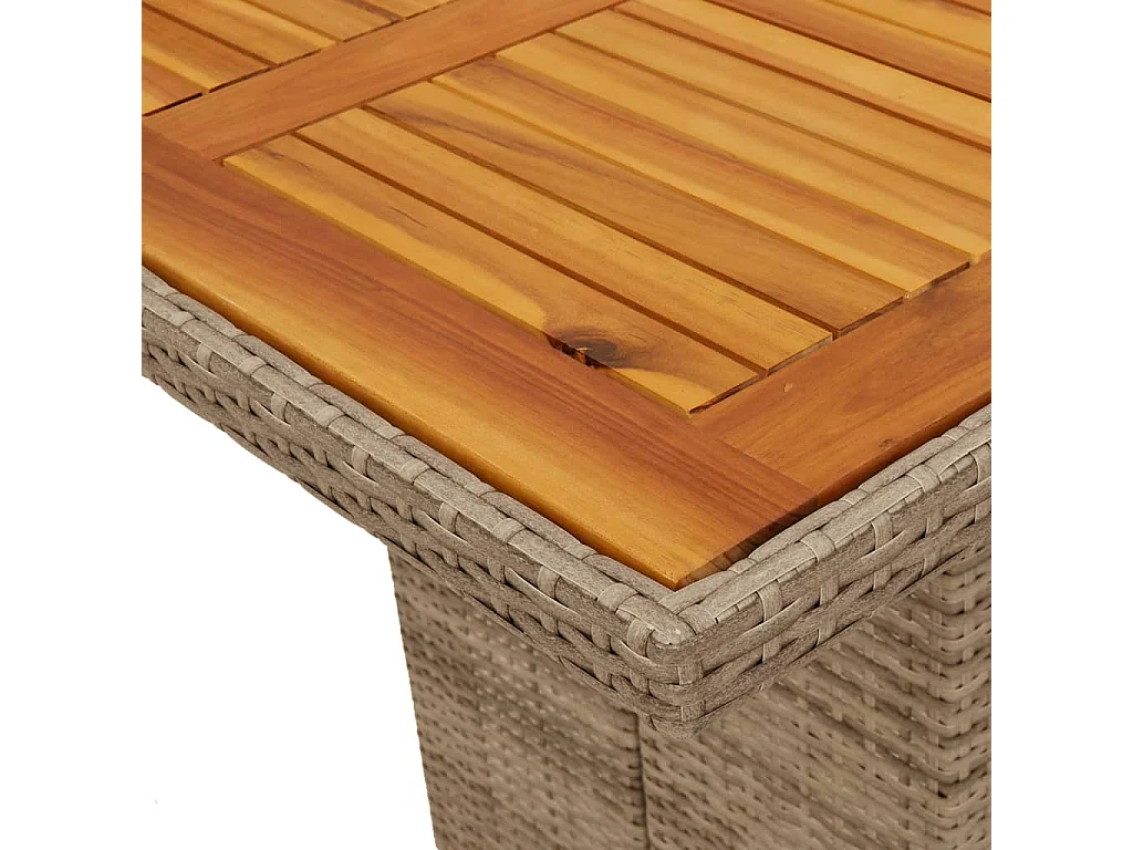 Ensemble à manger de jardin coussins 7 pcs mélange beige rotin