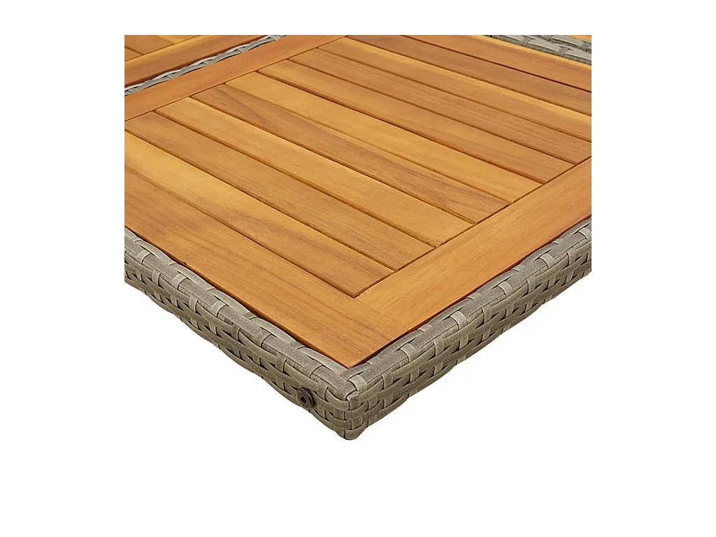 Set comedor de jardín 5 piezas con cojines ratán sintético gris