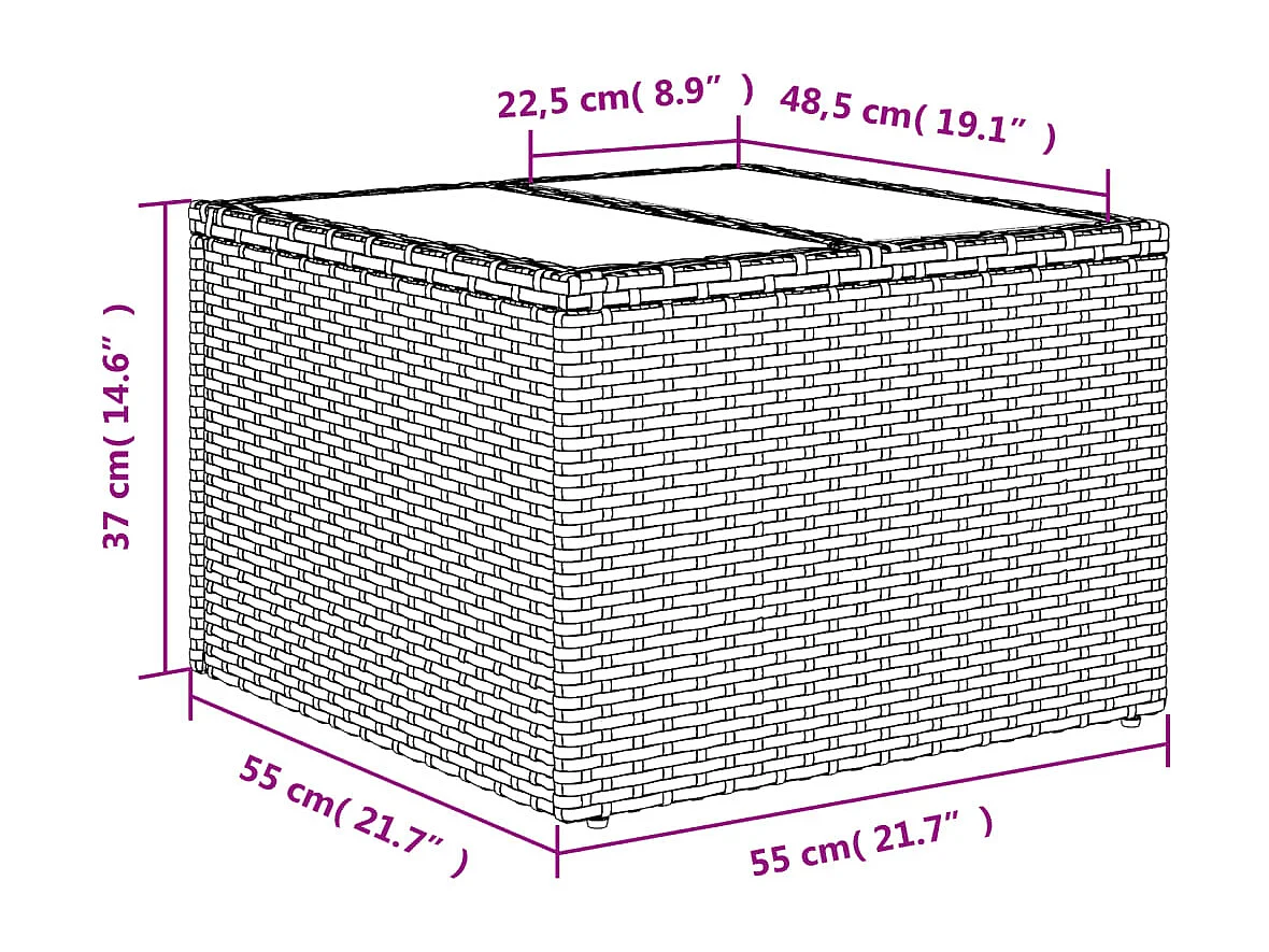7-delige Loungeset met kussens poly rattan zwart