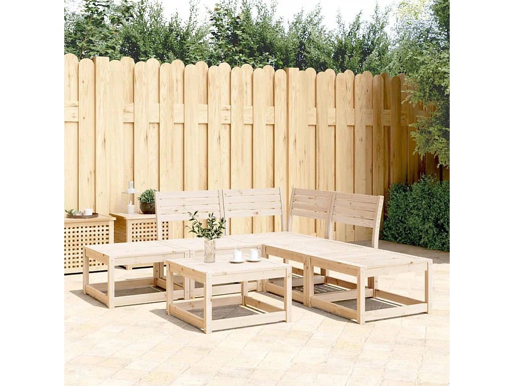 5-tlg. Garten-Sofagarnitur Massivholz Kiefer