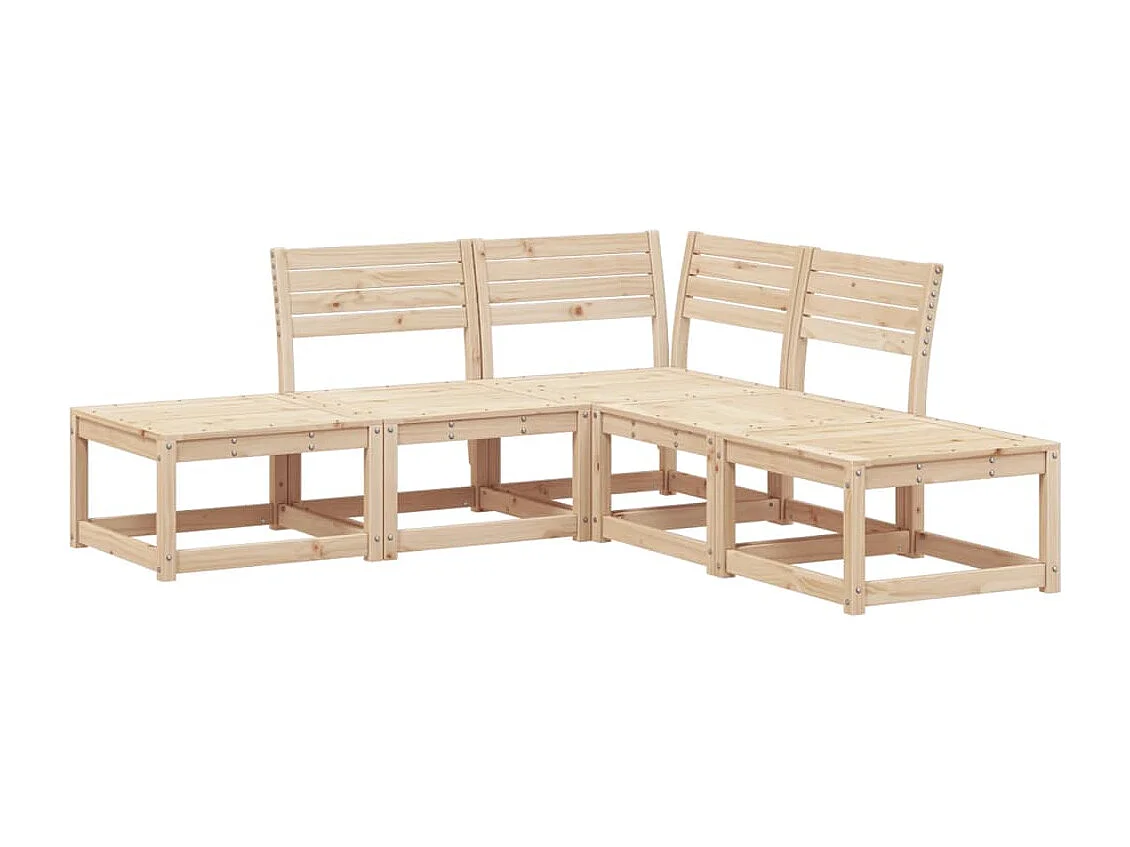 5-tlg. Garten-Sofagarnitur Massivholz Kiefer