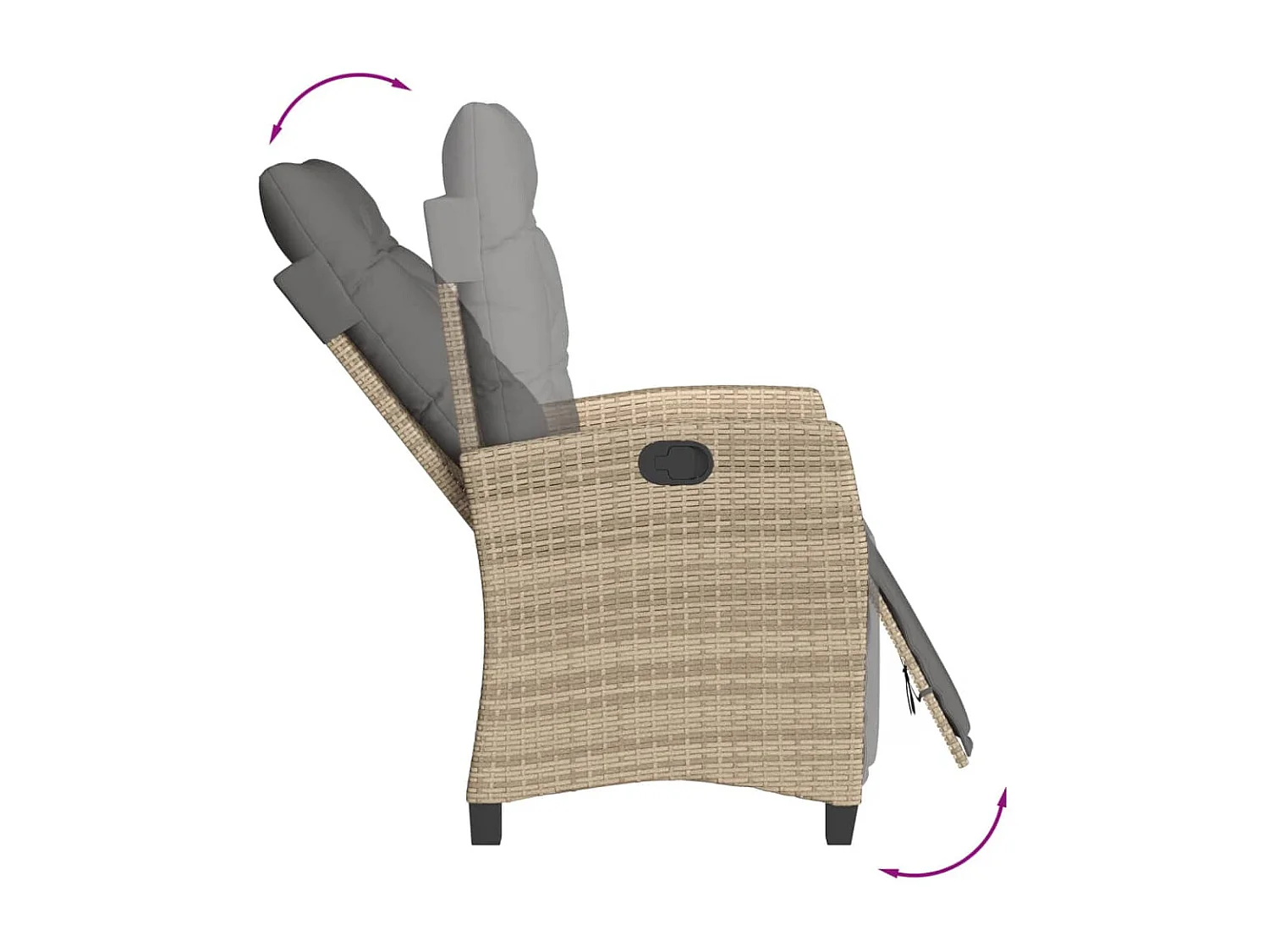 Ensemble à manger de jardin coussins 5 pcs mélange beige rotin