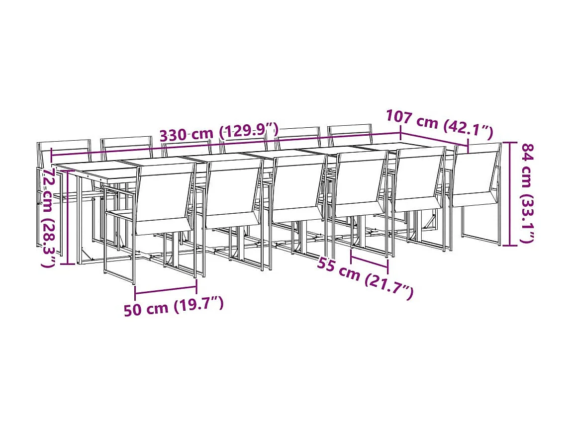 13-delige Tuinset textileen zwart