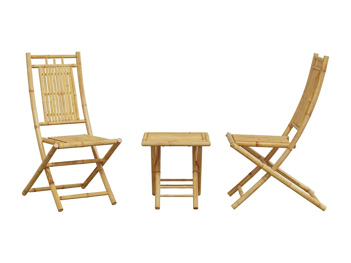 3-tlg. Bistro-Set Bambus