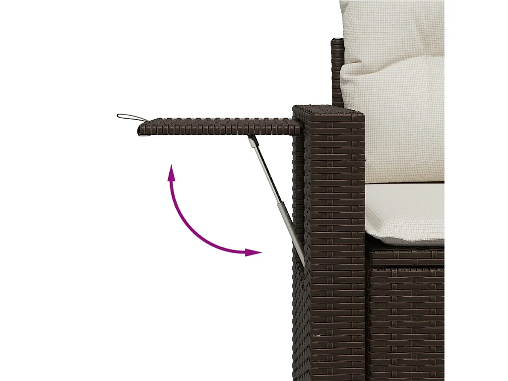 11-tlg. Garten-Sofagarnitur mit Kissen Braun Poly Rattan