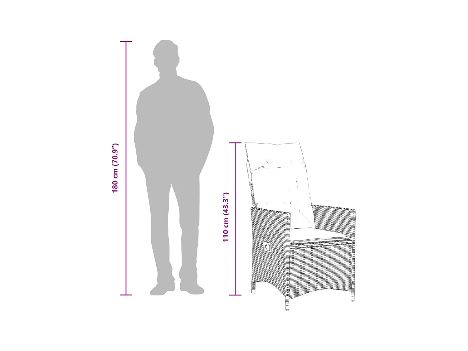 Ensemble à manger de jardin et coussins 7 pcs beige poly rotin