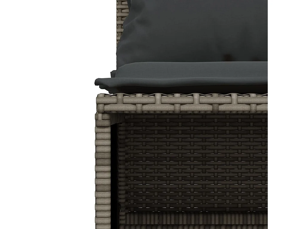 Set Divano da Giardino 5 pz con Cuscini Grigio in Polyrattan