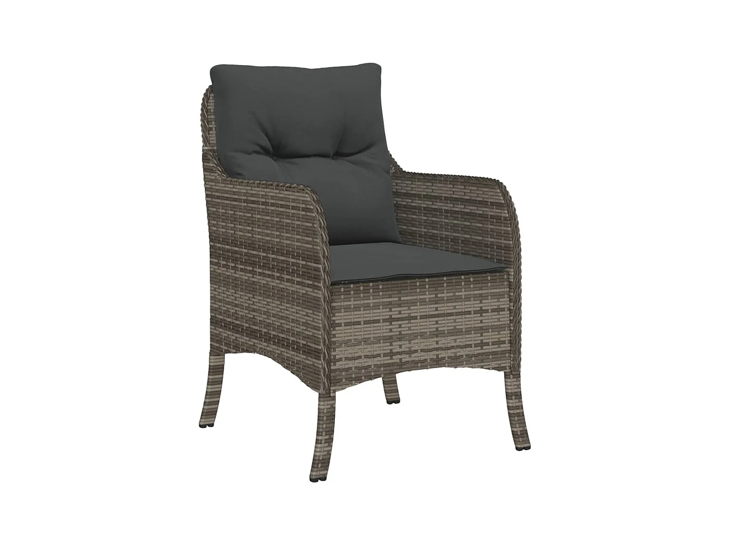 Set da Pranzo da Giardino 5 pz con Cuscini in Polyrattan Grigio