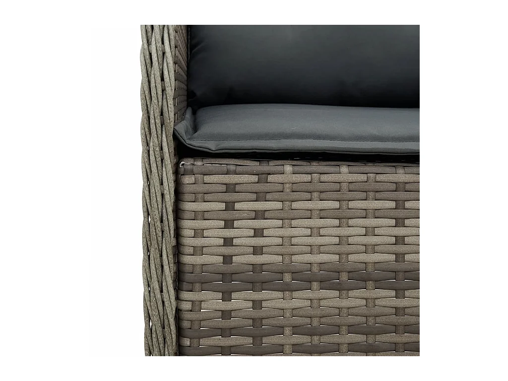 Set da Pranzo da Giardino 5 pz con Cuscini in Polyrattan Grigio