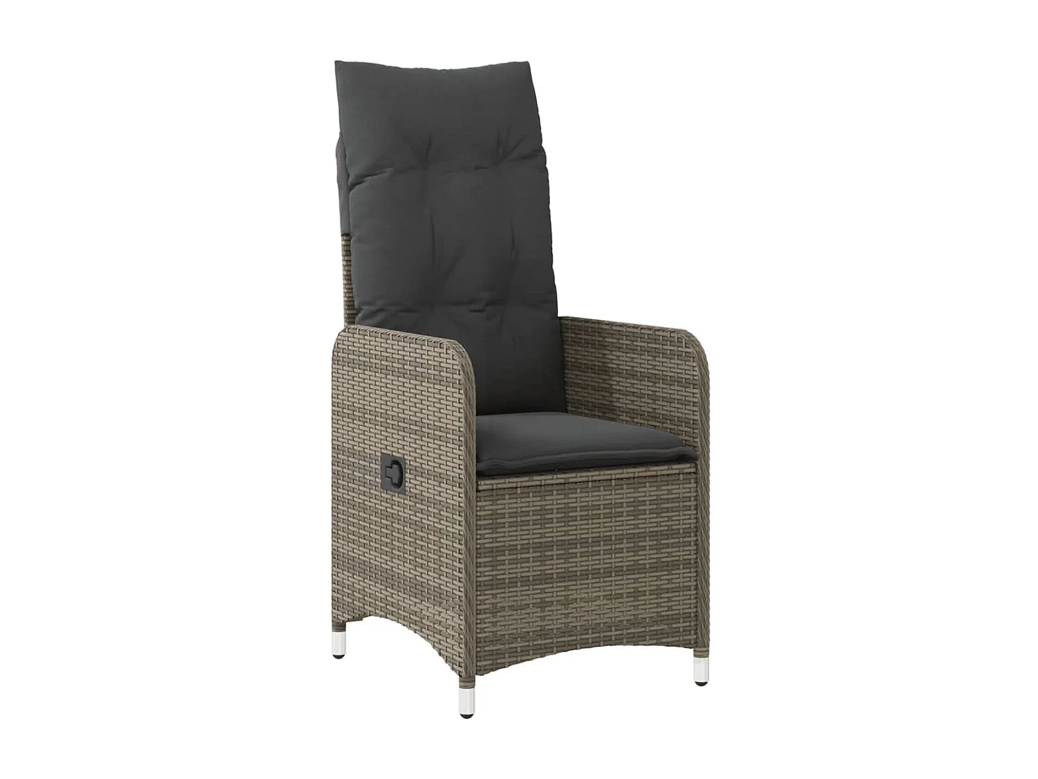 7-tlg. Garten-Bistro-Set mit Kissen Grau Poly Rattan