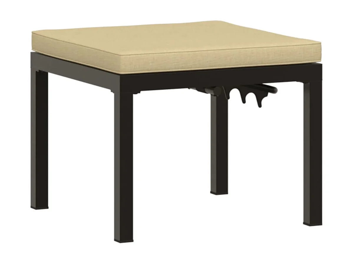 Ensemble de banc de jardin avec coussins 4 pcs noir