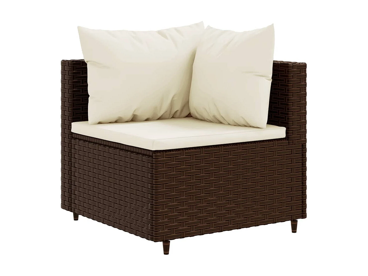 Set Divani da Giardino 8 pz con Cuscini in Polyrattan Marrone