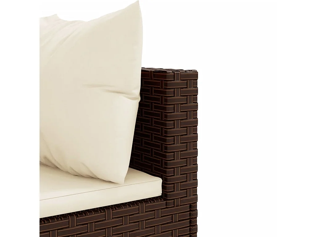 Set Divani da Giardino 8 pz con Cuscini in Polyrattan Marrone