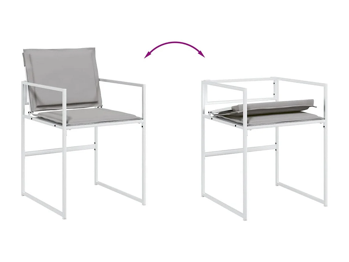 13 pcs conj. de jantar p/ jardim c/ almofadões textilene branco