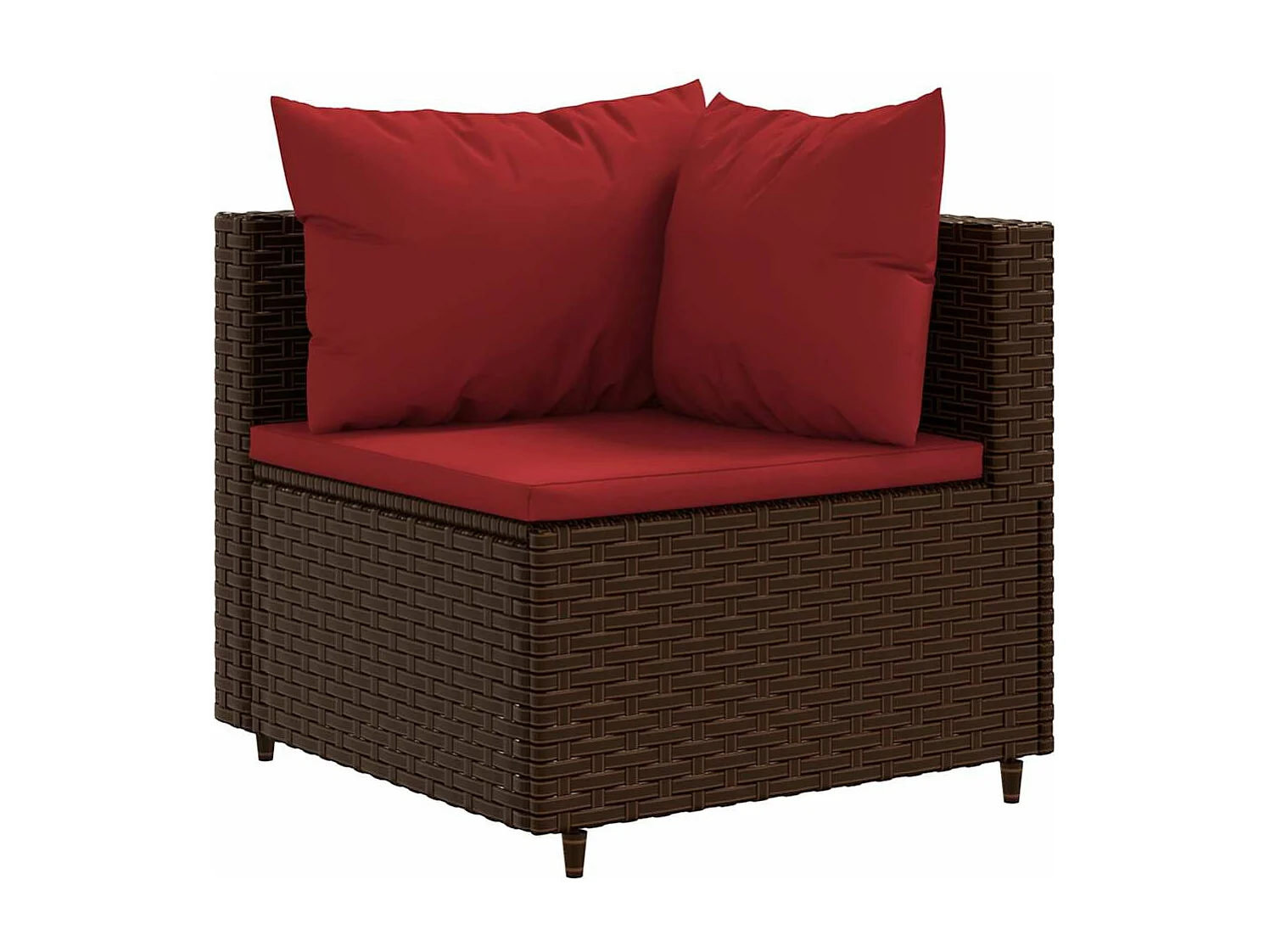 Set Divani da Giardino 7 pz con Cuscini in Polyrattan Marrone