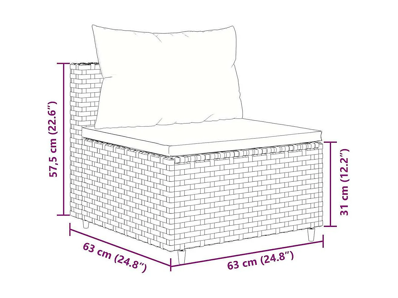 Set Divani da Giardino 7 pz con Cuscini in Polyrattan Marrone