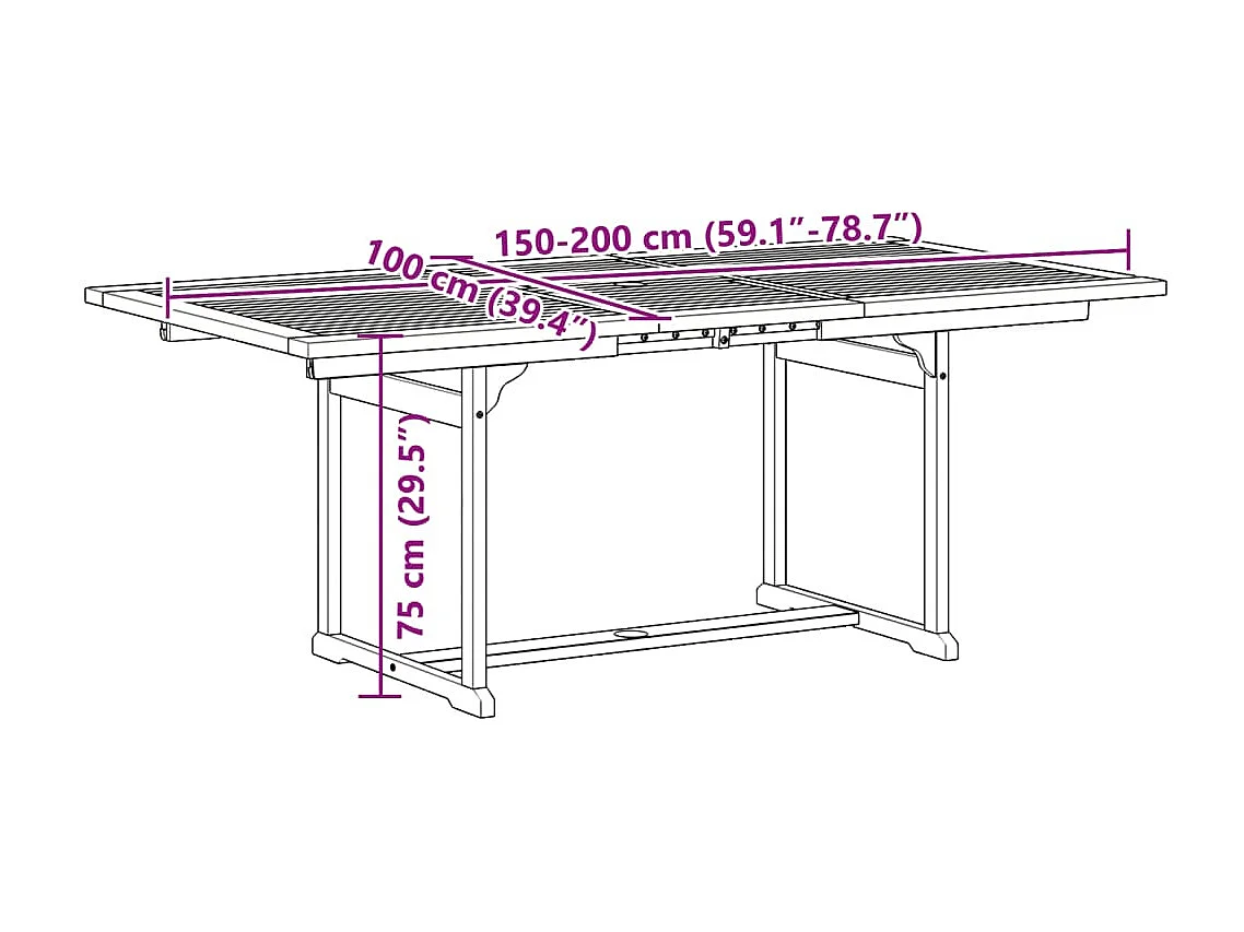 Set Pranzo da Giardino 5pz Legno Massello di Acacia e Textilene