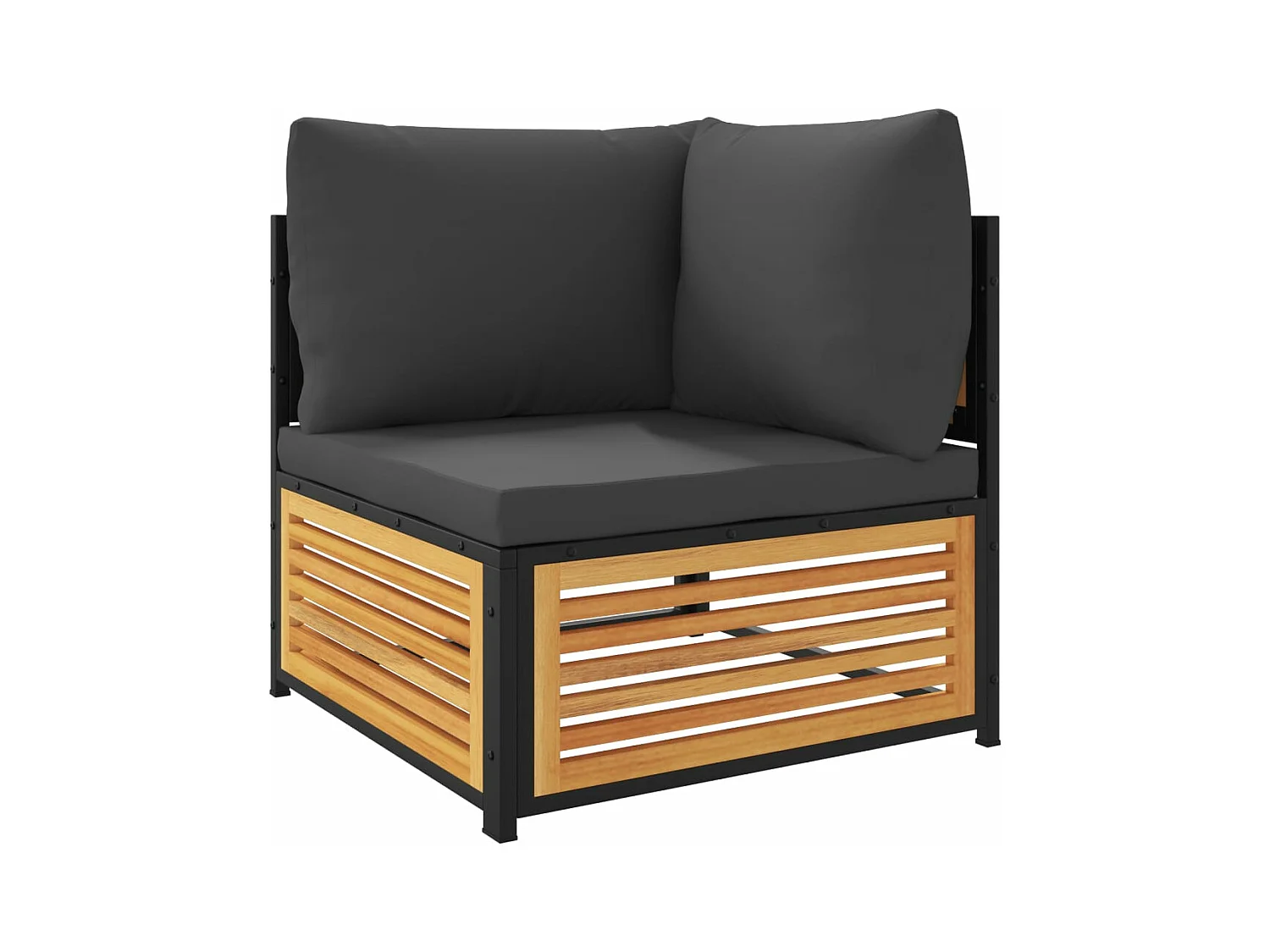 Salon de jardin avec coussins 5 pcs Bois d'acacia solide