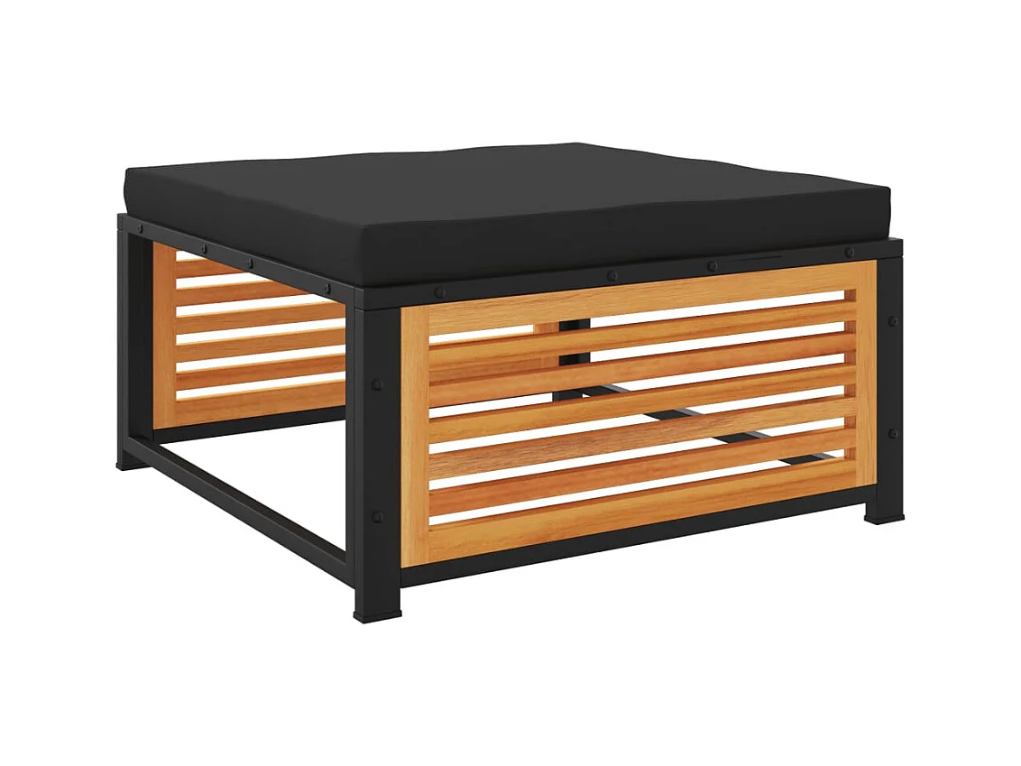 Salon de jardin avec coussins 5 pcs Bois d'acacia solide