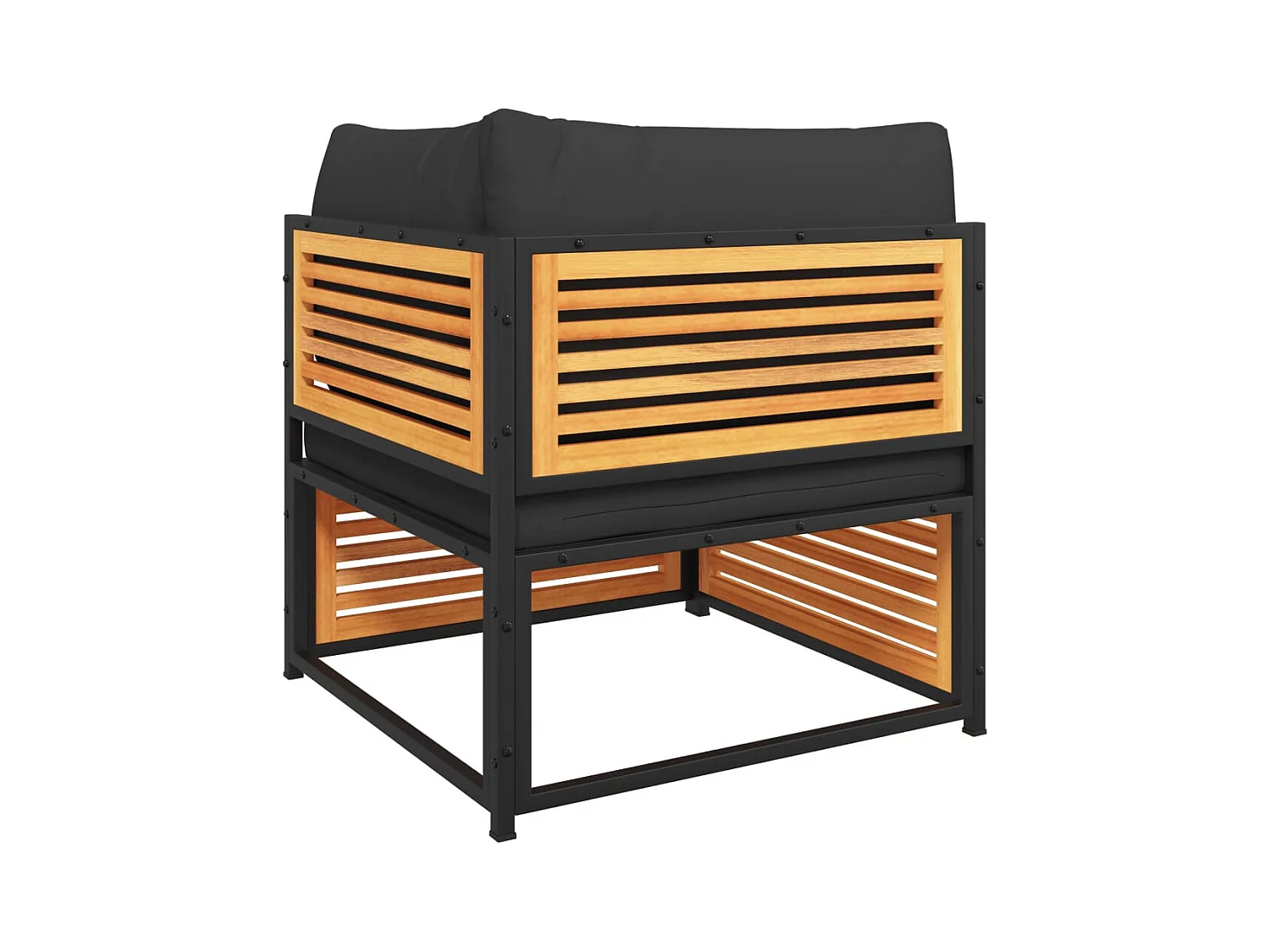 Salon de jardin avec coussins 5 pcs Bois d'acacia solide