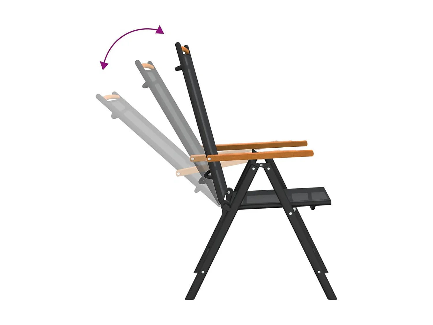 Ensemble à manger de jardin 7 pcs noir aluminium